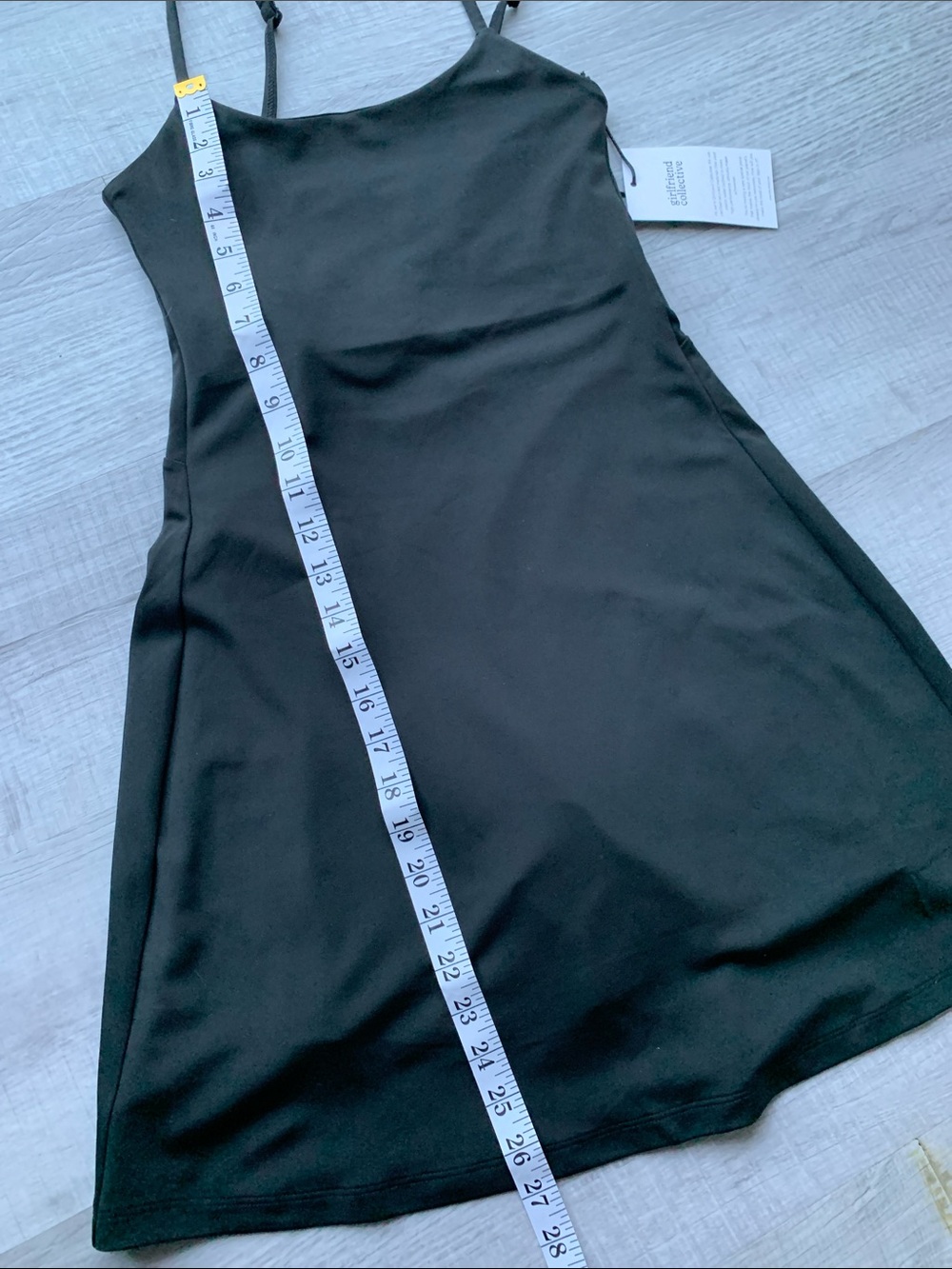 girlfriend collective Black Slip Mini Dress with Shorts, Size S. - Picture 8 of 11
